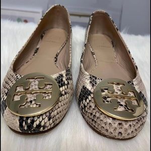 Tory Burch Snake Skin Flats 6.5 M